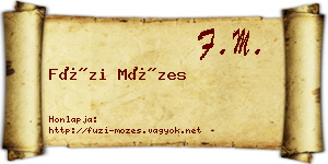 Füzi Mózes névjegykártya